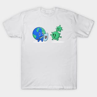 Earth fight with virus T-Shirt